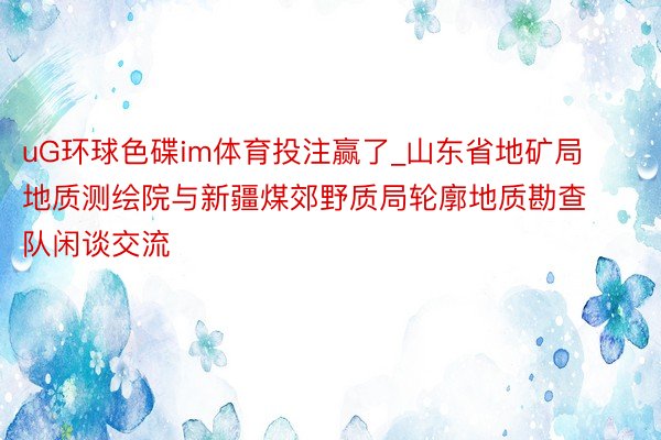 uG环球色碟im体育投注赢了_山东省地矿局地质测绘院与新疆煤郊野质局轮廓地质勘查队闲谈交流